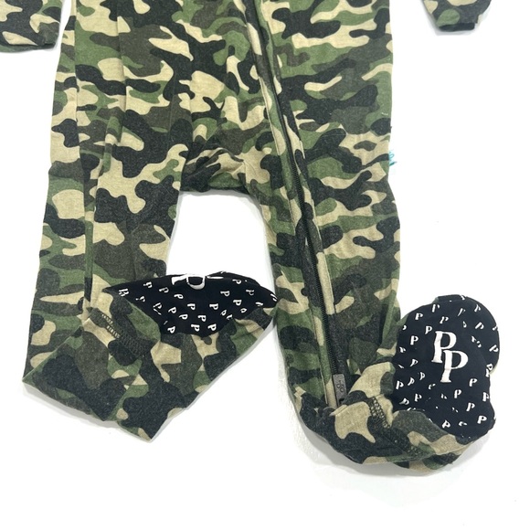 Posh Peanut Camo 9-12m footie - Picture 2 of 9
